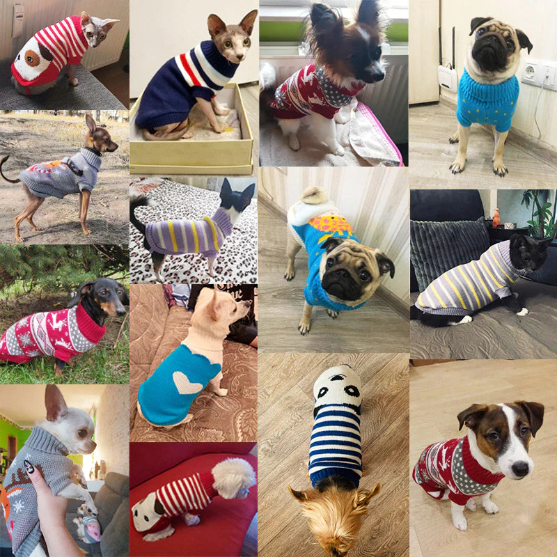 Dog Clothes for Small Medium Dogs Knitted Cat Sweater