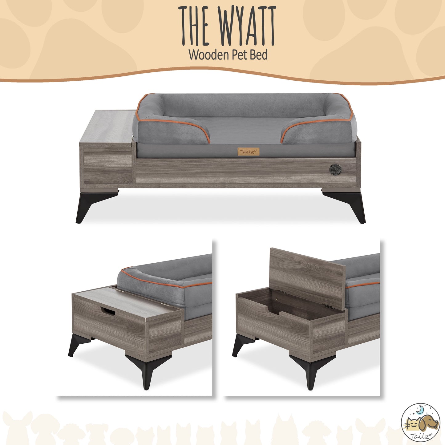 Premium Wyatt Wooden Pet Bed