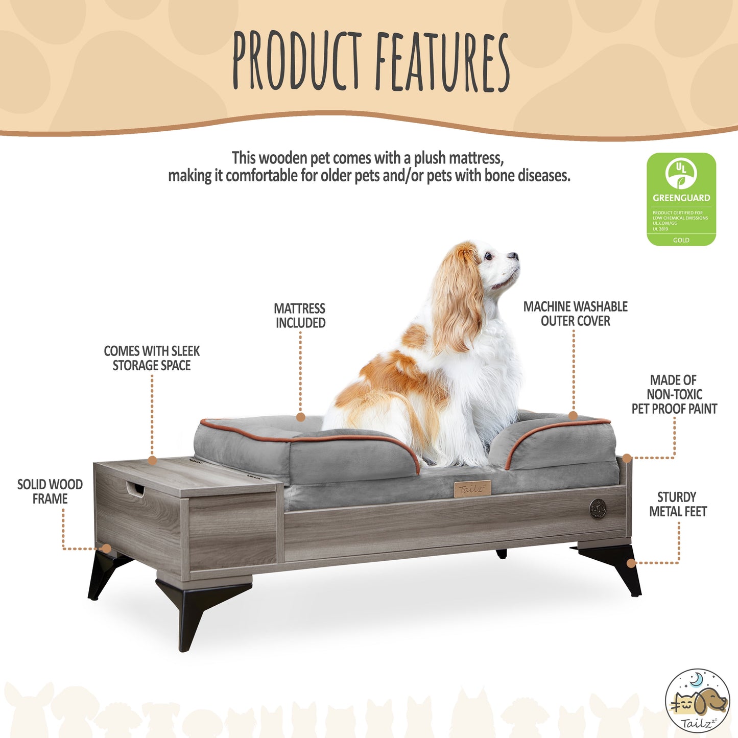 Premium Wyatt Wooden Pet Bed
