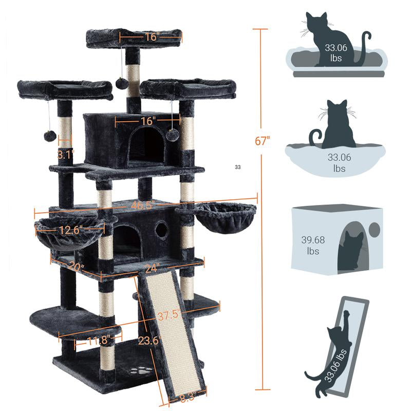 Larger Cat Tree Tower Condo for Indoor Cats