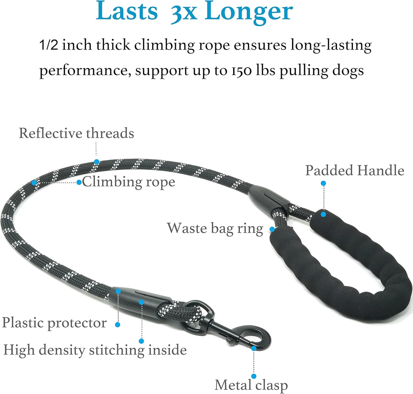 Dual Dog Leash: Tangle-Free & Shock Absorbing