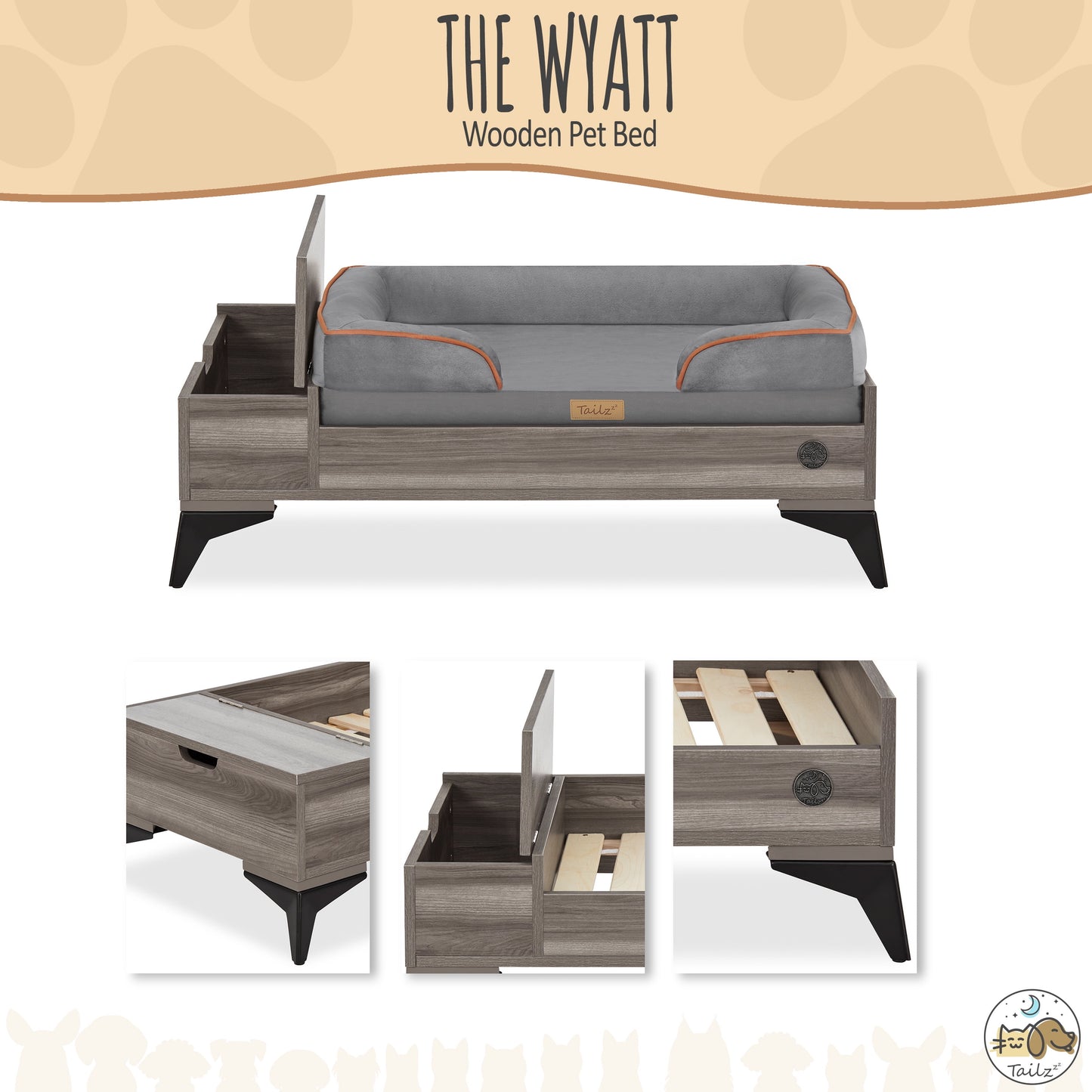 Premium Wyatt Wooden Pet Bed