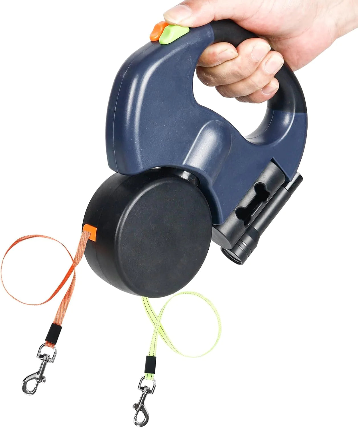 2-in-1 Retractable Dog Leash | Dual Tangle-Free Lead with Night Light