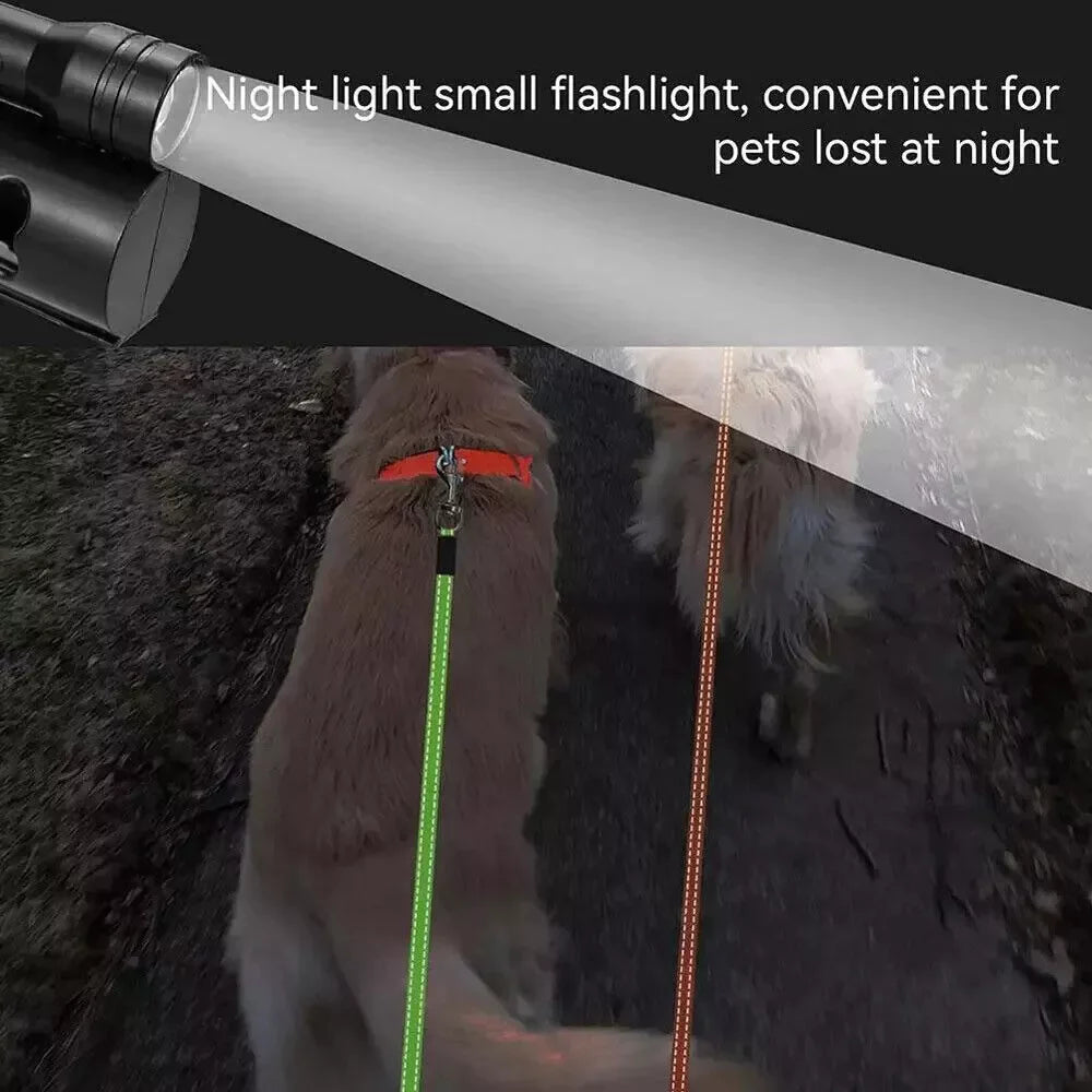 2-in-1 Retractable Dog Leash | Dual Tangle-Free Lead with Night Light