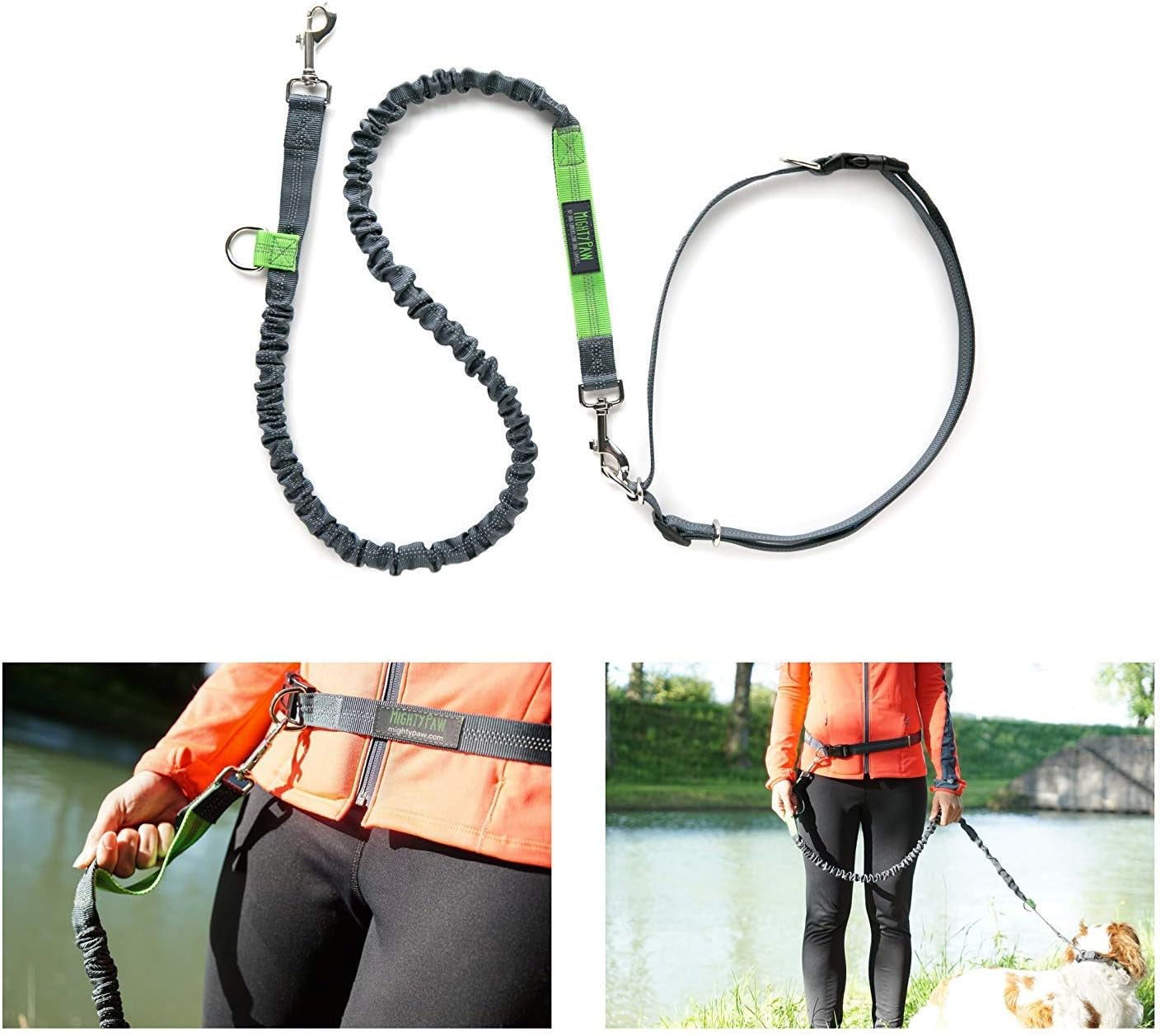 Hands-Free Dog Leash with Waist Belt – Up to 150 lbs