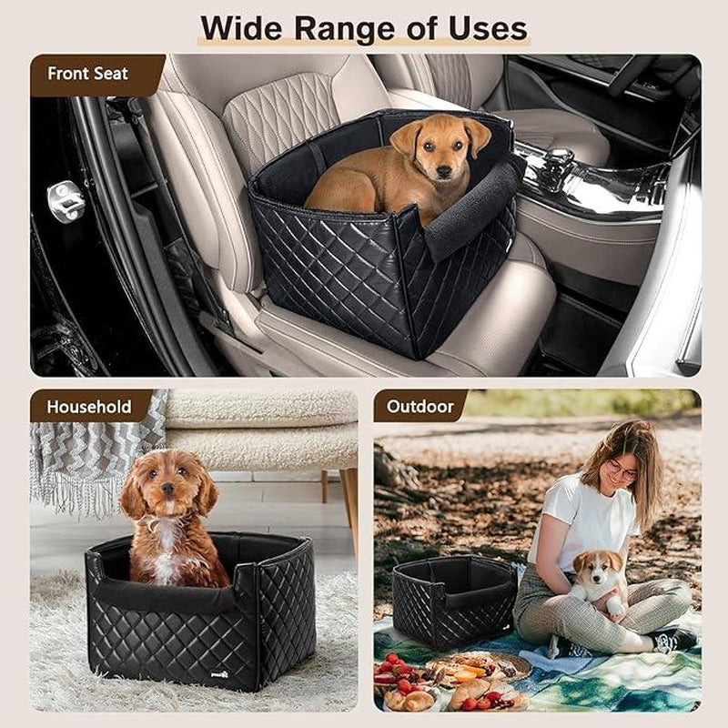 Multifunctional Dog Car Booster Seat, Raised Front Row Pet Bed, Non-Slip, Warm, Washable Cat Bed, Durable Material