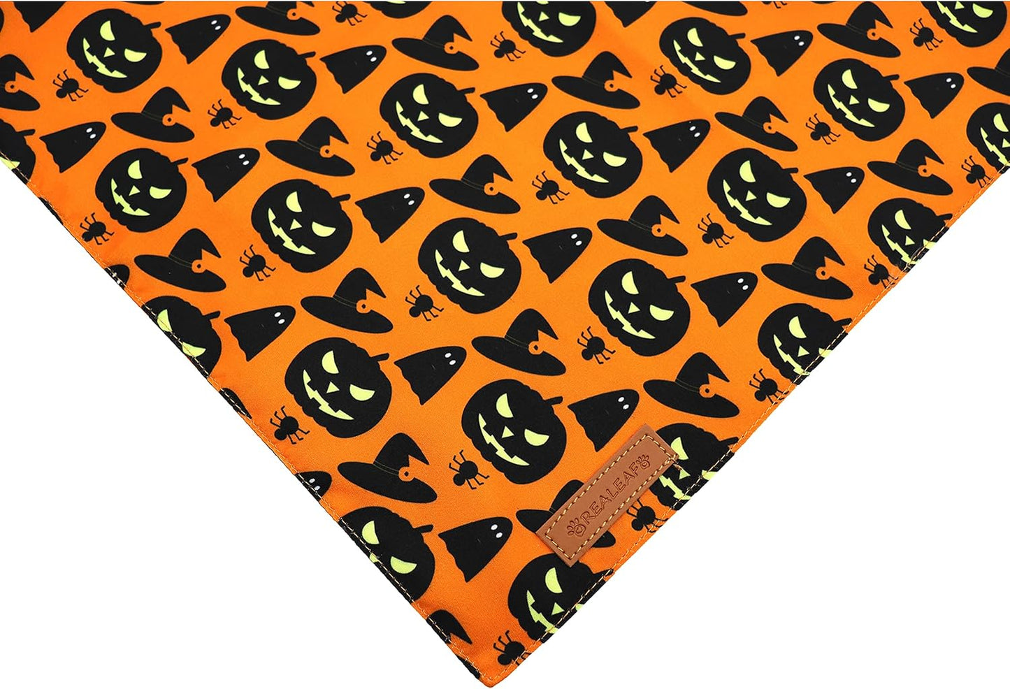 Halloween Dog Bandanas 2 Pack, Pumpkin and Spider Web Bibs (Large)