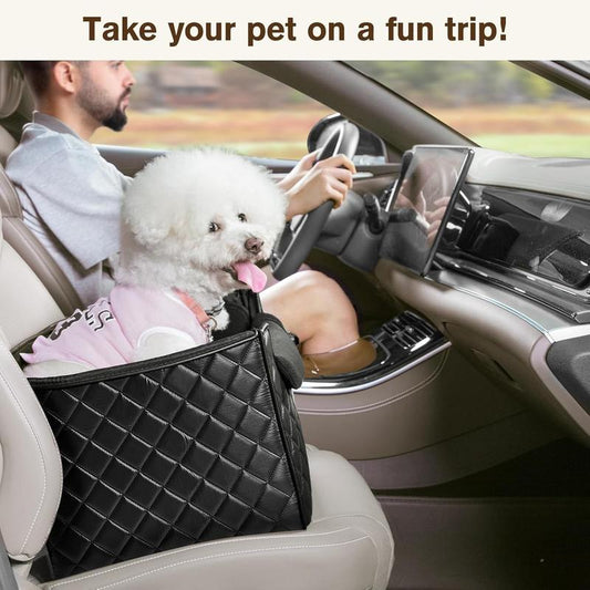 Multifunctional Dog Car Booster Seat, Raised Front Row Pet Bed, Non-Slip, Warm, Washable Cat Bed, Durable Material