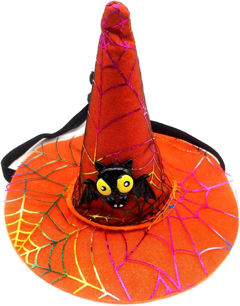 4-Piece Halloween Pet Bandana Set with Hat & Charms (Orange)