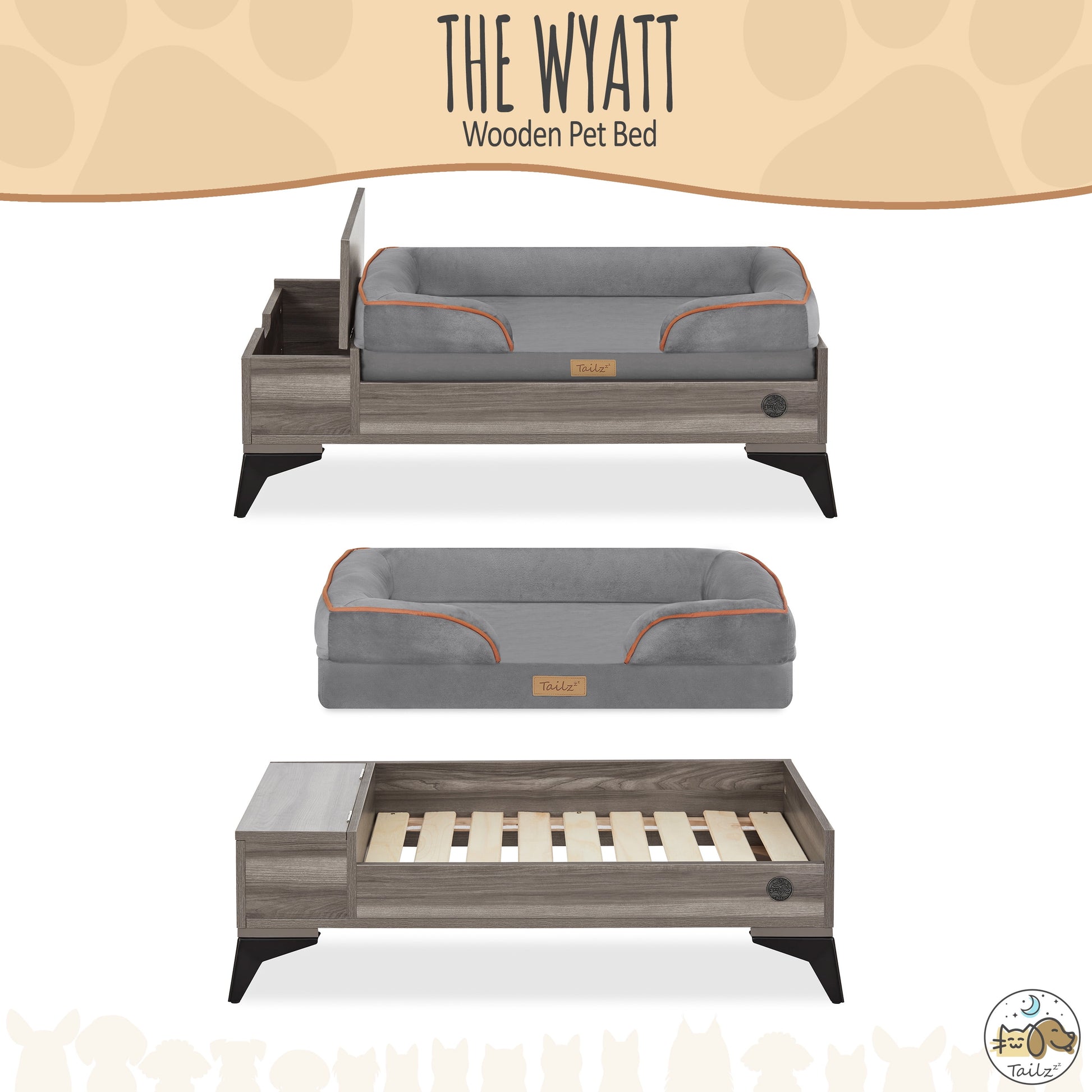 Premium Wyatt Wooden Pet Bed 