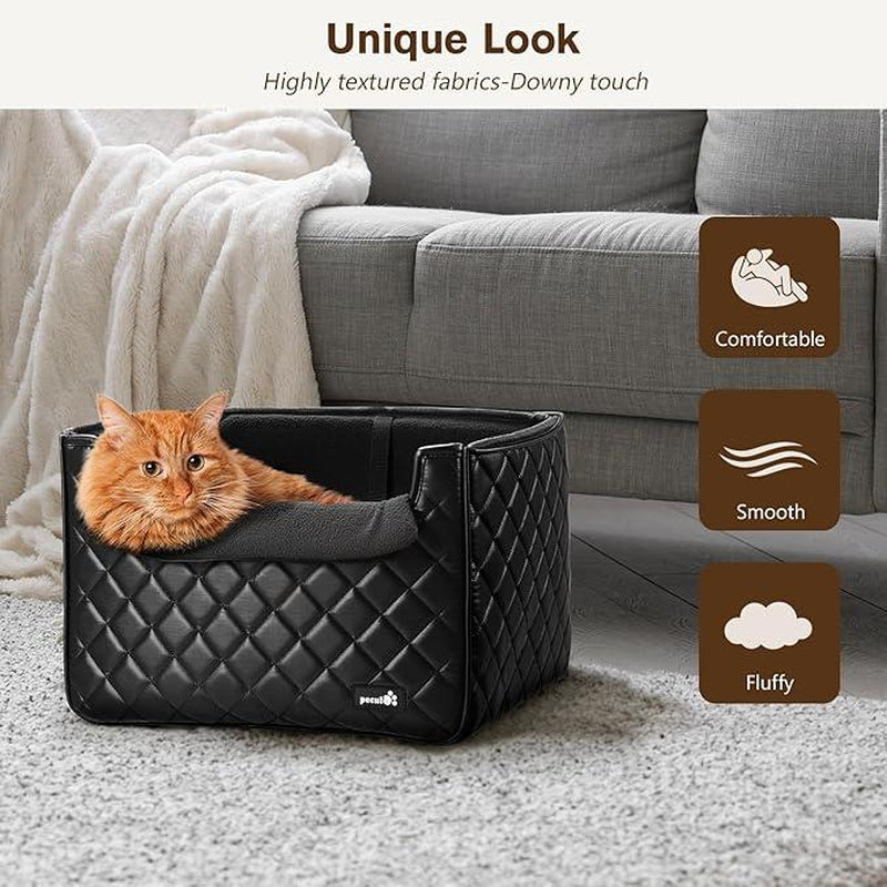 Multifunctional Dog Car Booster Seat, Raised Front Row Pet Bed, Non-Slip, Warm, Washable Cat Bed, Durable Material