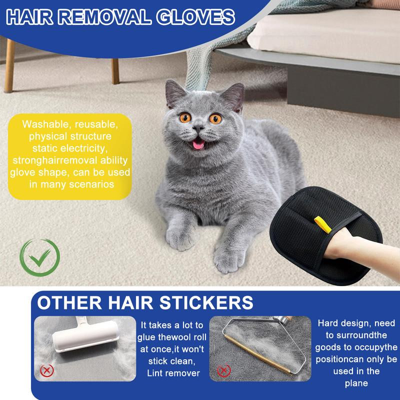 Reusable Electrostatic Pet Hair Removal Gloves 