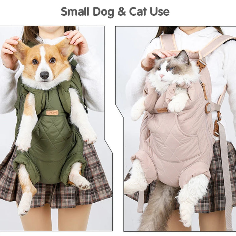 Winter Pet Backpack – Warm & Portable Carrier for Small Dogs & Cats