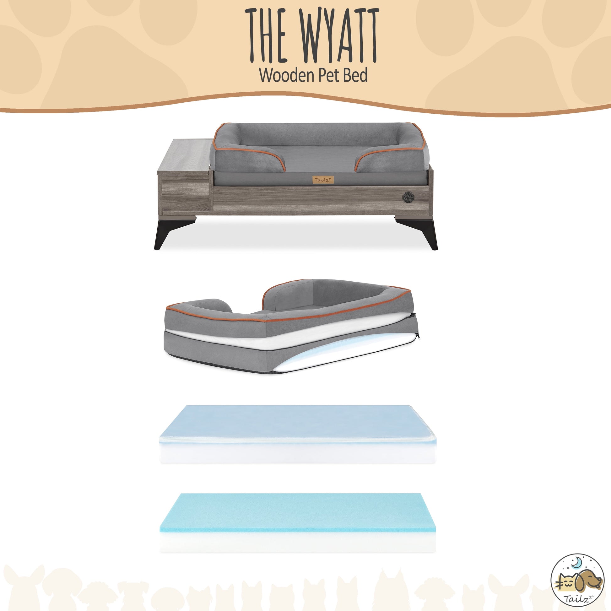 Premium Wyatt Wooden Pet Bed 