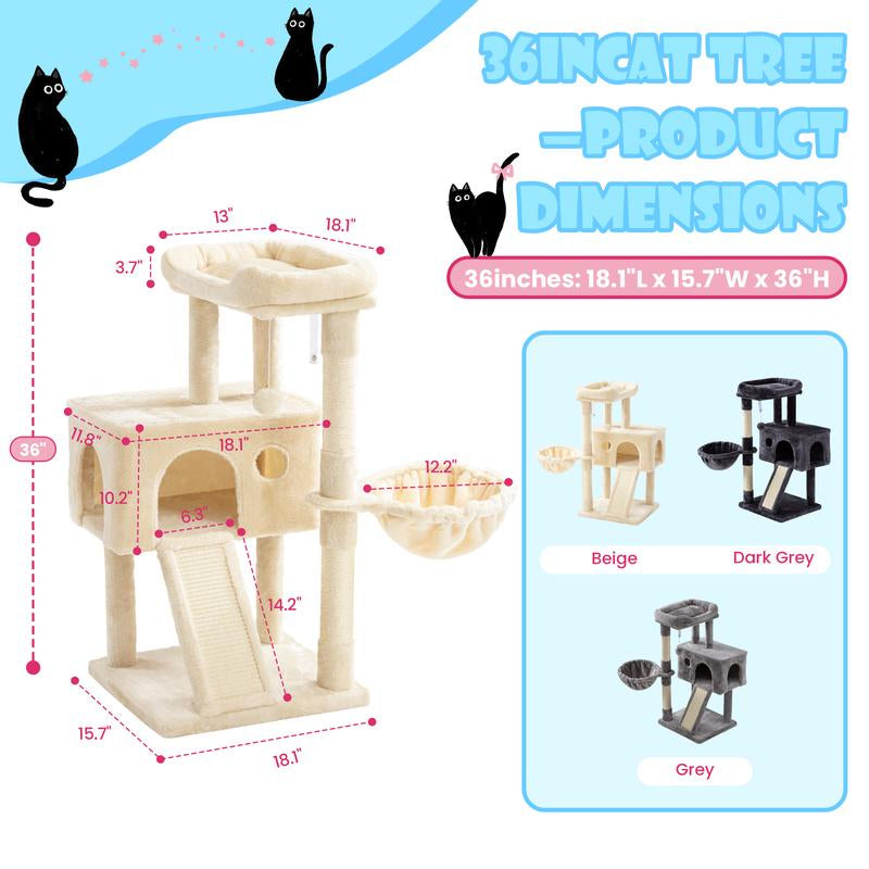  Larger Cat Tree Tower Condo for Indoor Cats