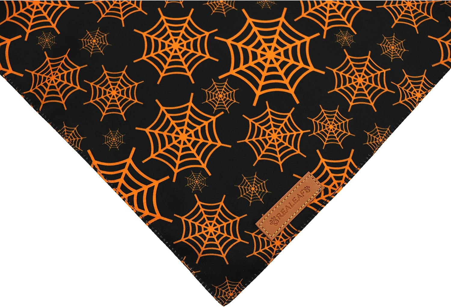 Halloween Dog Bandanas 2 Pack, Pumpkin and Spider Web Bibs (Large)