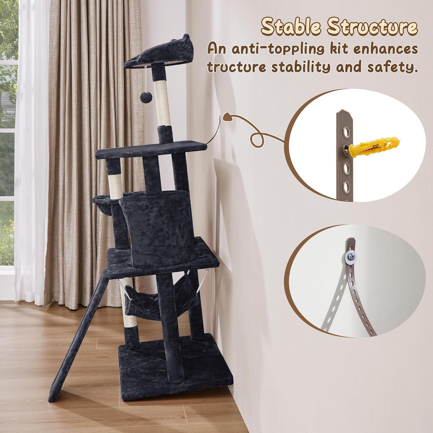 Multi-Level Cat Tree Tower (63.5”)