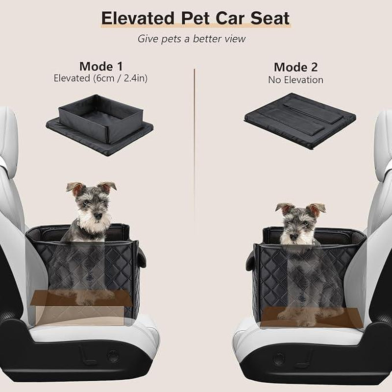Multifunctional Dog Car Booster Seat, Raised Front Row Pet Bed, Non-Slip, Warm, Washable Cat Bed, Durable Material
