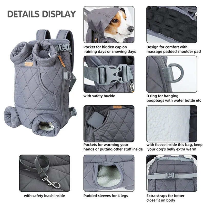 Winter Pet Backpack – Warm & Portable Carrier for Small Dogs & Cats