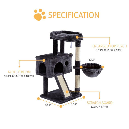  Larger Cat Tree Tower Condo for Indoor Cats