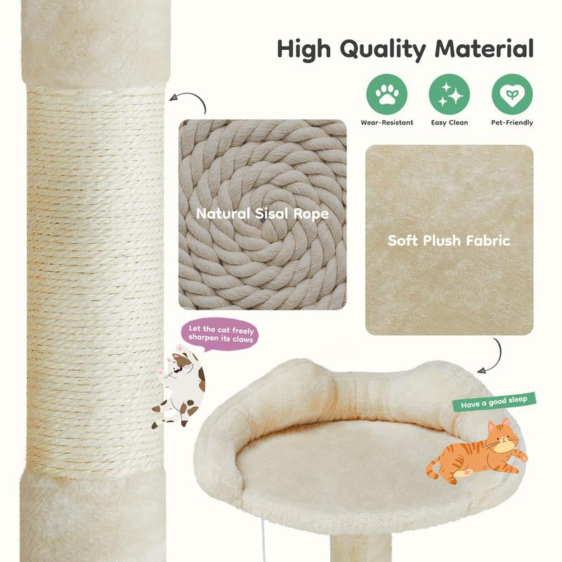 54-Inch Cat Tree Tower – Multi-Level with Sisal Scratching Post