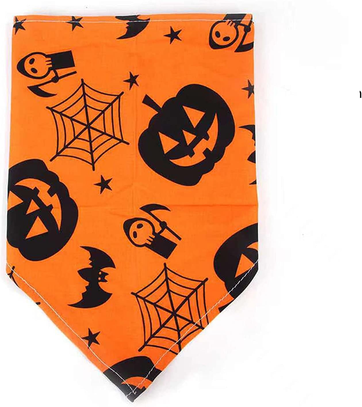 4-Piece Halloween Pet Bandana Set with Hat & Charms (Orange)