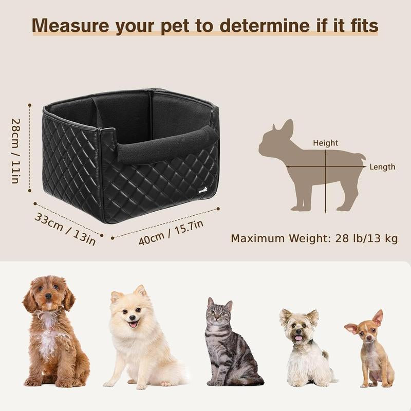 Multifunctional Dog Car Booster Seat, Raised Front Row Pet Bed, Non-Slip, Warm, Washable Cat Bed, Durable Material