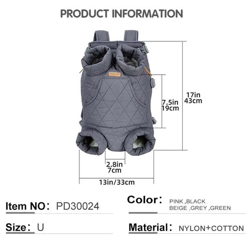 Winter Pet Backpack – Warm & Portable Carrier for Small Dogs & Cats
