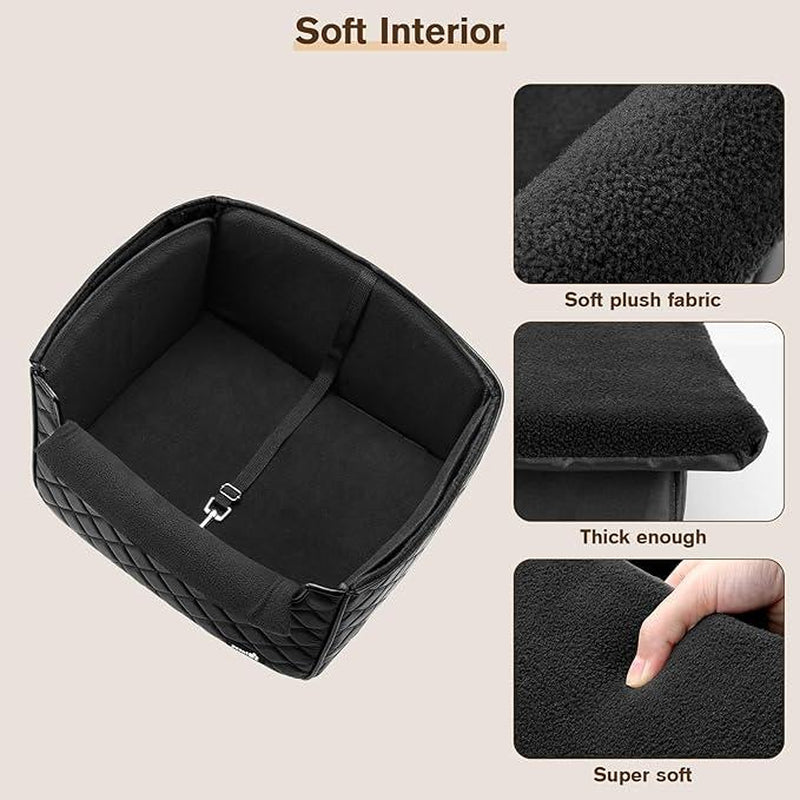 Multifunctional Dog Car Booster Seat, Raised Front Row Pet Bed, Non-Slip, Warm, Washable Cat Bed, Durable Material