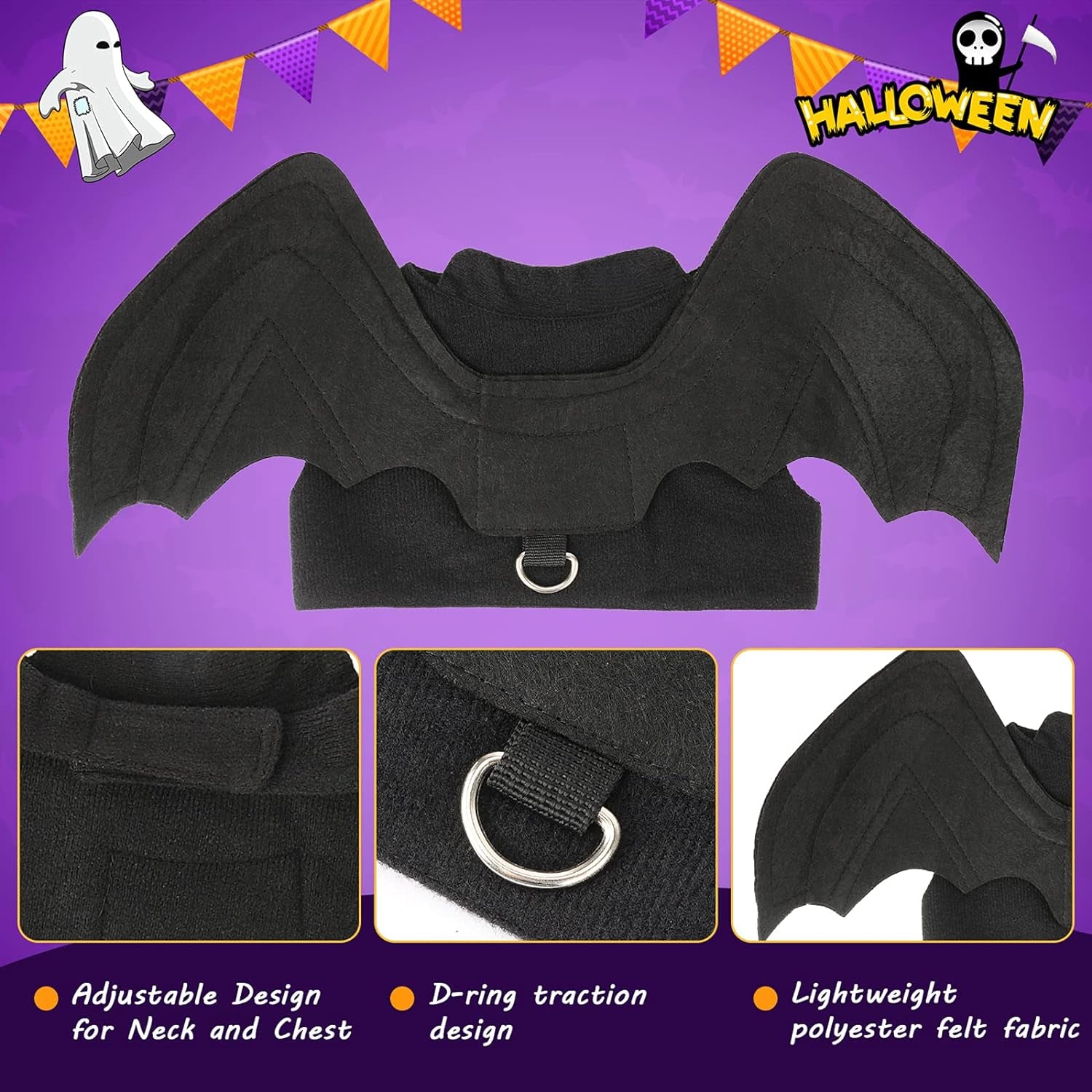 Dog & Cat Halloween Costume – Bat Wings for Parties