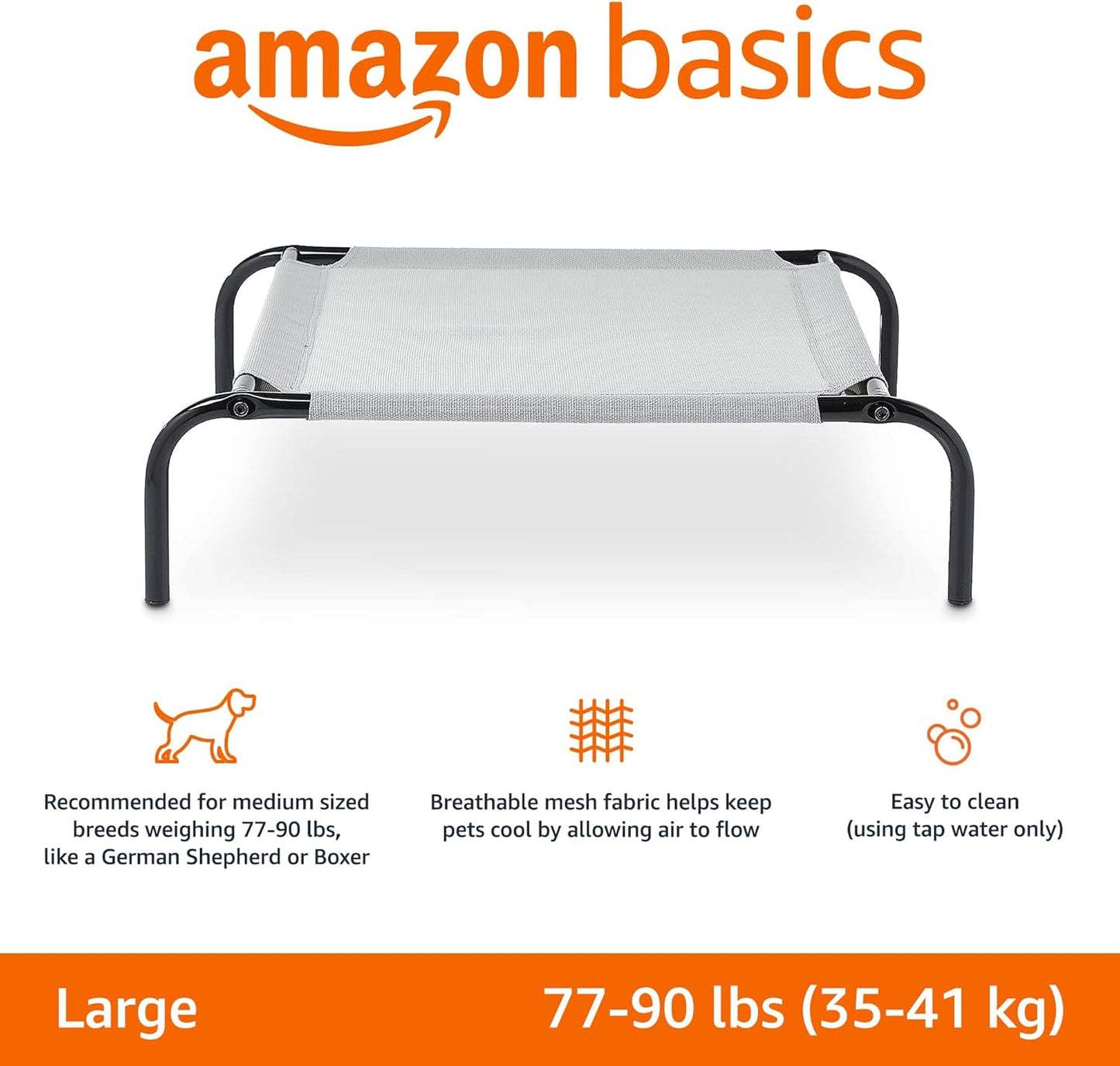 Cooling Breathable Elevated Dog Bed with Metal Frame for Large Dogs