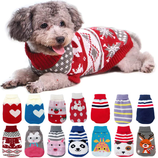 Dog Clothes for Small Medium Dogs Knitted Cat Sweater 