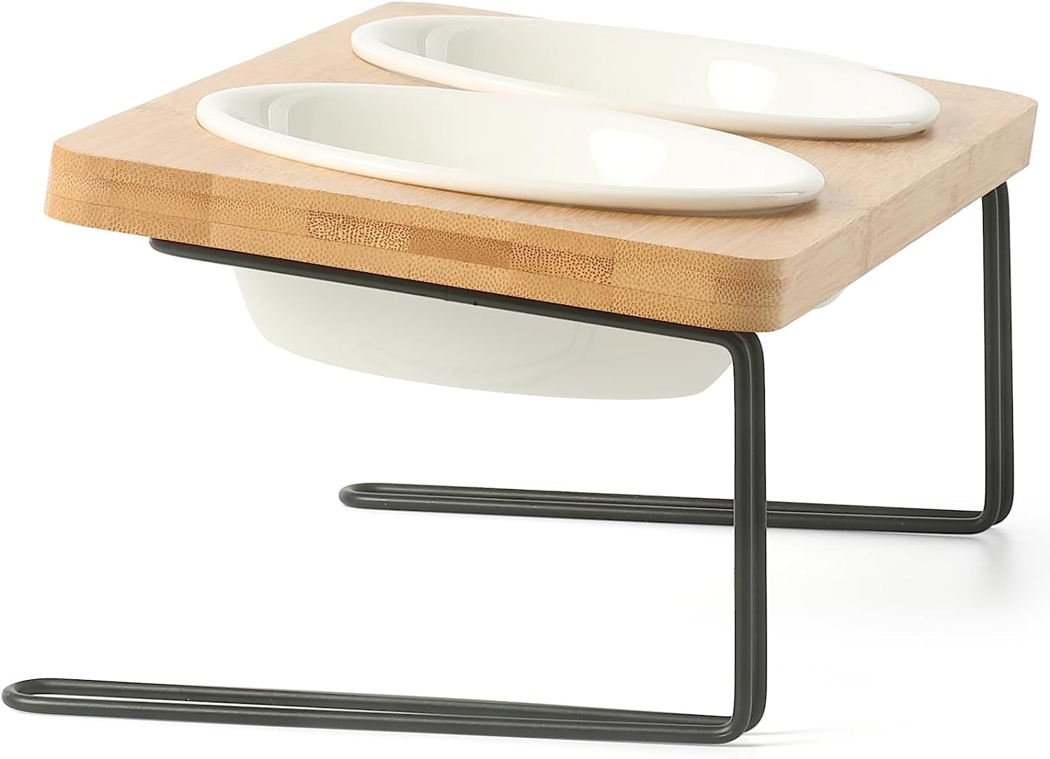 Elevated Cat Ceramic Bowls,  Feeder Set for Cats and Puppy