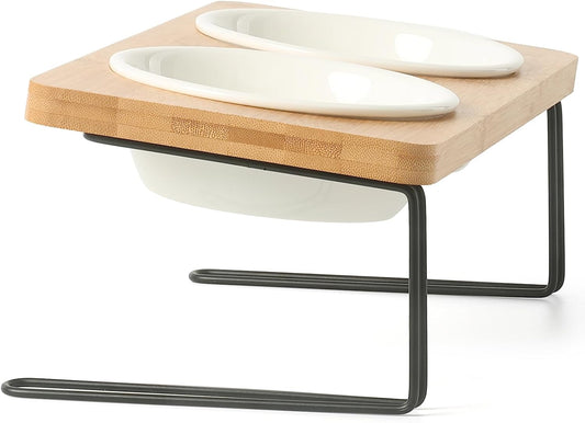 Elevated Cat Ceramic Bowls,  Feeder Set for Cats and Puppy