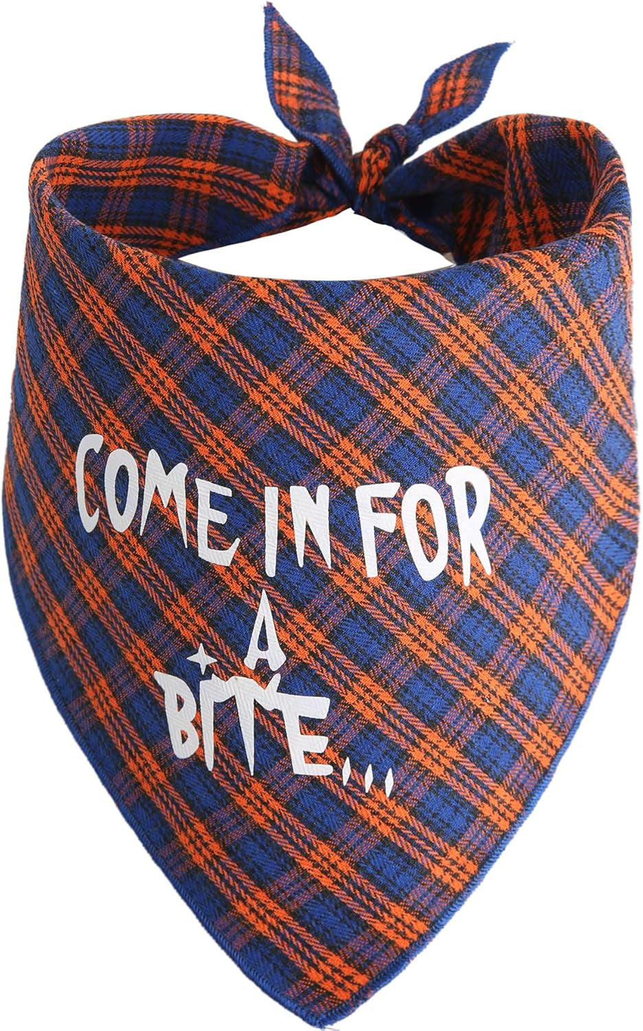 Dog Halloween Bandana, Set of 2 Plaid Halloween Scarf for Dogs Puppy