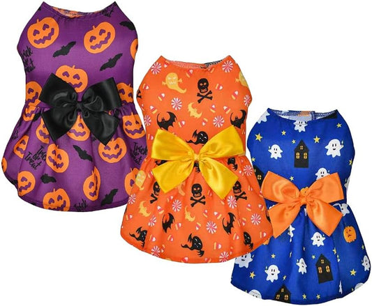 3-Pack Halloween Pet Costumes – Dresses & Outfits for Small Dogs & Cats