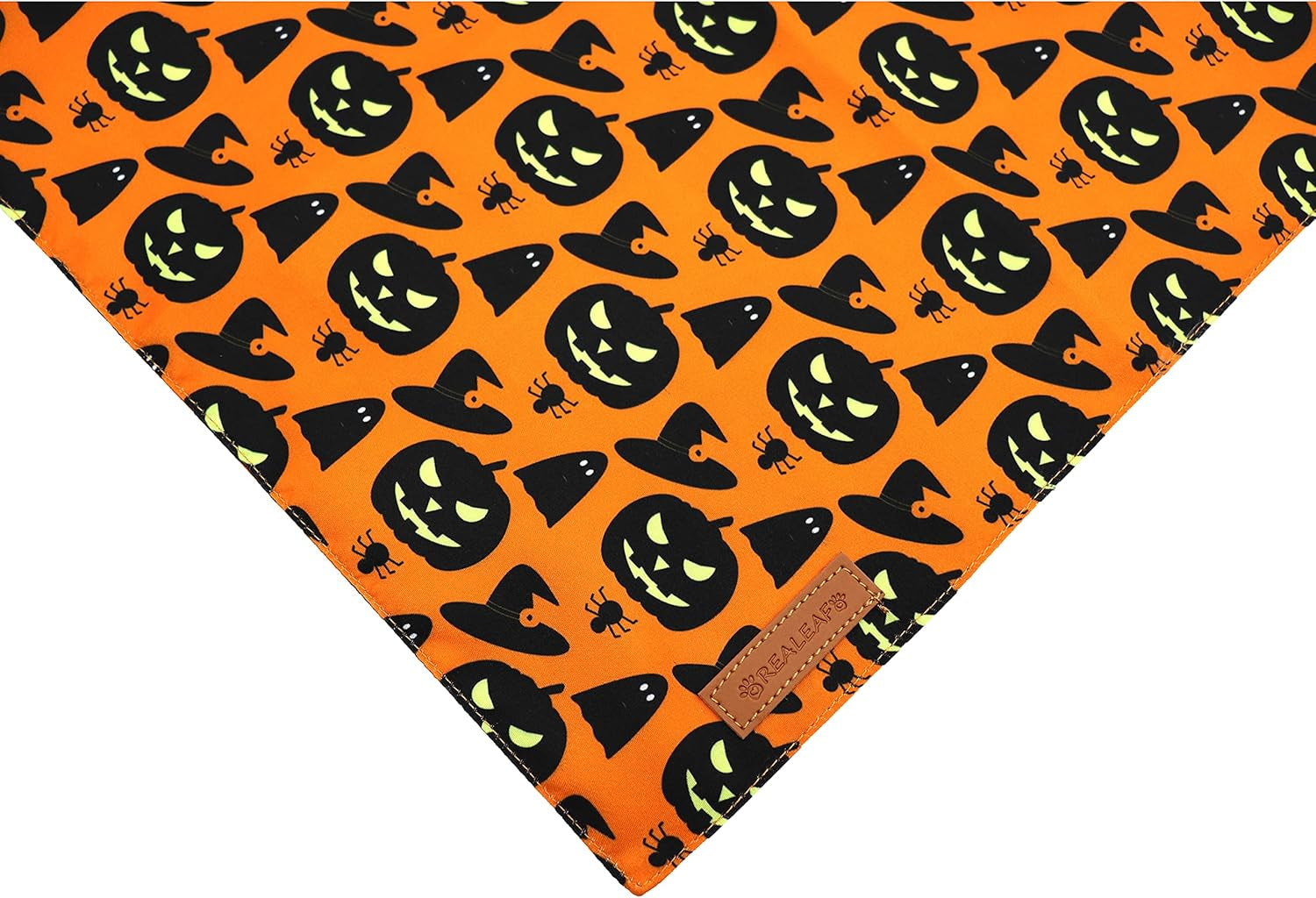 Halloween Dog Bandanas 2 Pack, Pumpkin and Spider Web Bibs (Large)