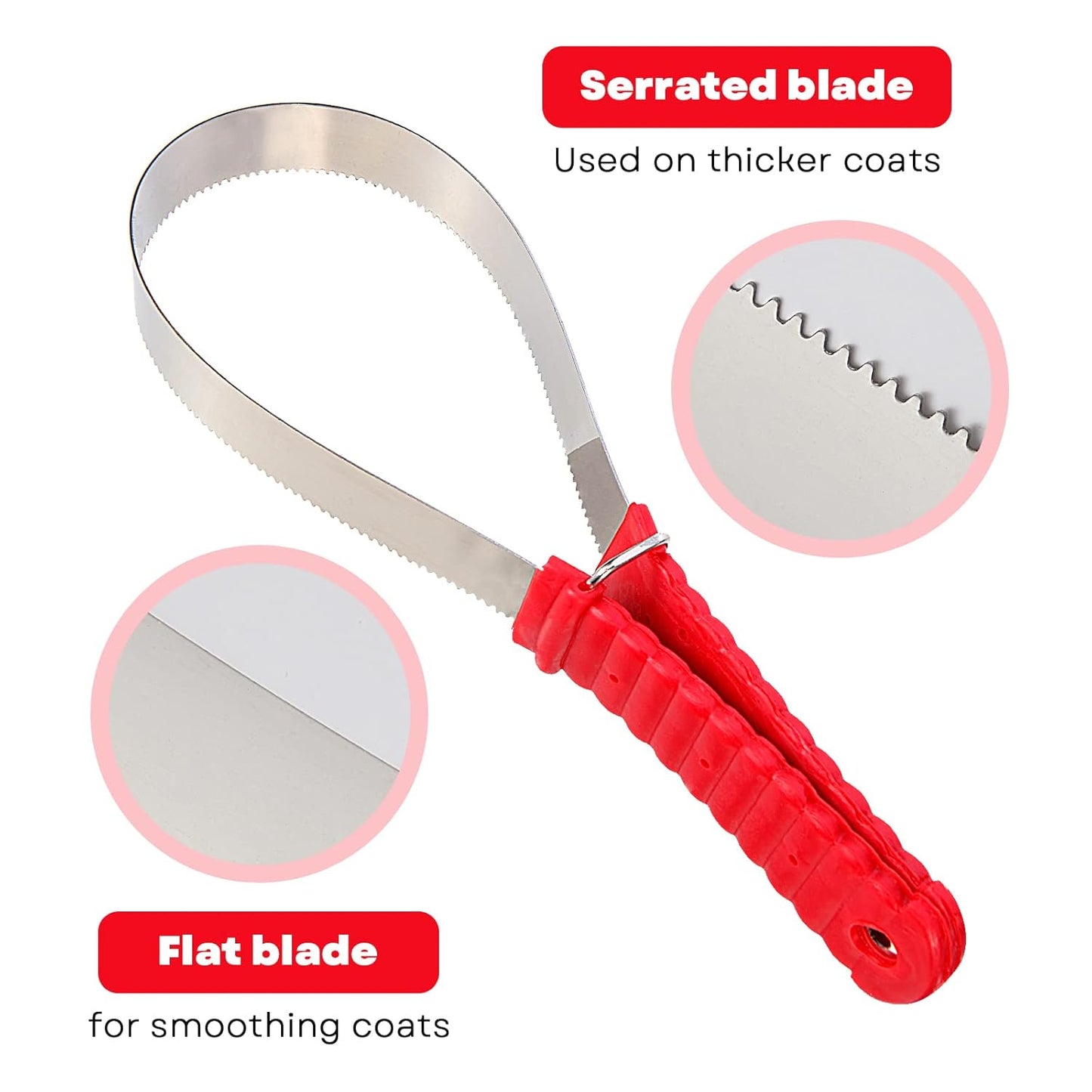 Shedding Blade Horse Brush Scraper Stainless Steel Shed Blade for Dogs (One Loop)