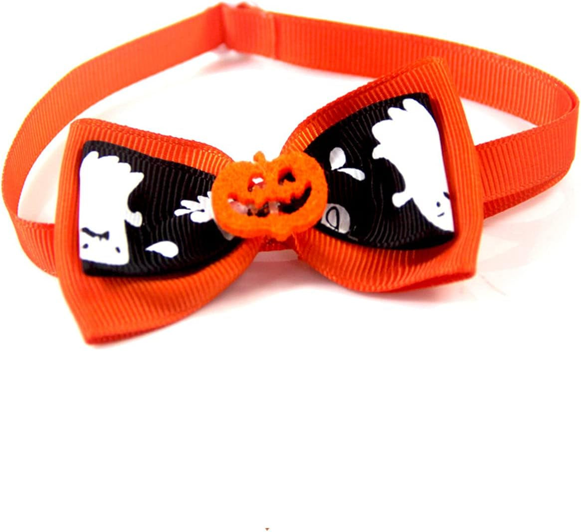 4-Piece Halloween Pet Bandana Set with Hat & Charms (Orange)