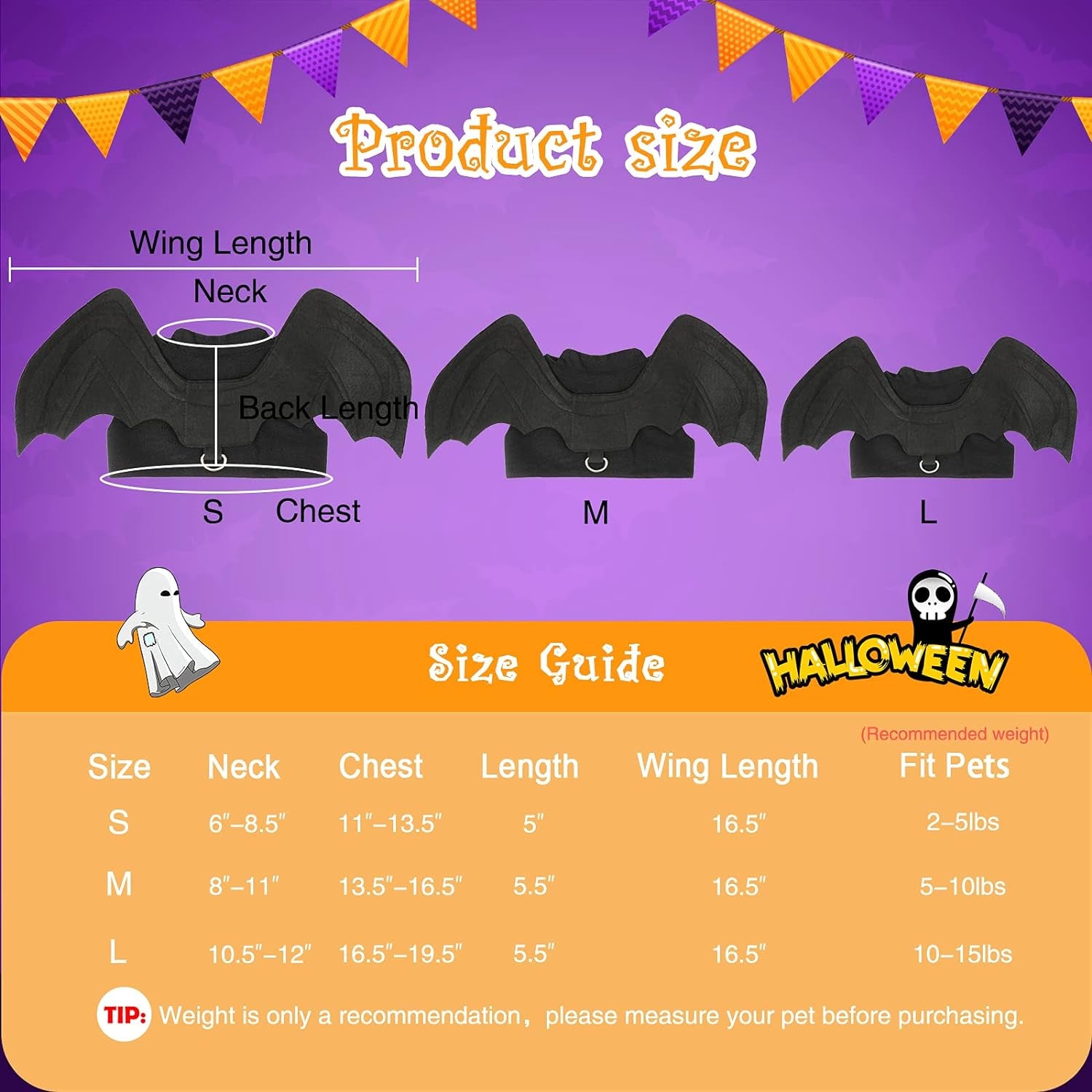 Dog & Cat Halloween Costume – Bat Wings for Parties